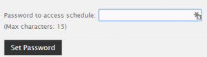 Field to Enter Password for Schedule